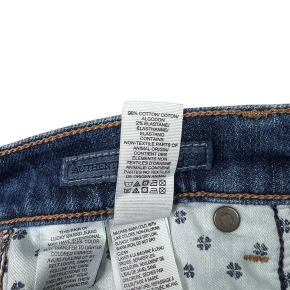 Lucky Brand Mid Rise Authentic Straight Crop Denim Jeans Dark Wash Womens 0 / 25 - Picture 8 of 9